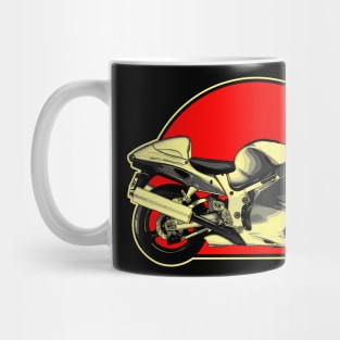 Suzuki Hayabusa 1999 Retro Red Circle Motorcycle Mug